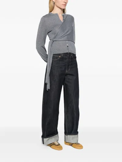 Damson Madder Venna Wrap Cardigan In Gray