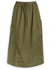 Damson Madder Vika Cotton Midi Cargo Skirt