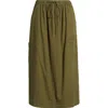 Damson Madder Vika Utility Organic Cotton Midi Skirt In Green