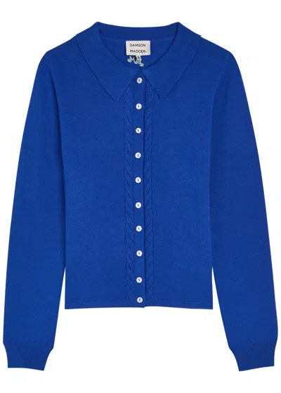 Damson Madder Voula Wool And Cashmere-blend Cardigan In Blue