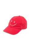 Damson Madder Washed-smiley Cap In Red