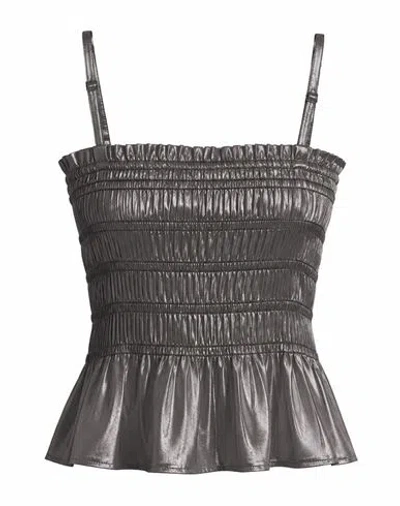 Damson Madder Woman Top Gunmetal Size 10 Ecovero Viscose, Peva- Polyethylene Vinyl Acetate