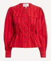 Damson Madder Charlize Stripe Blouse In Red