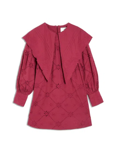 damson madder red mini dress Damson Madder Penelope Broderie Mini Dress