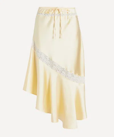 Damson Madder Women's Delphina Butter Satin Midi Skirt In Yellow