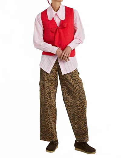 Damson Madder Women's Dion Cargo Pants In Leopard In Brown