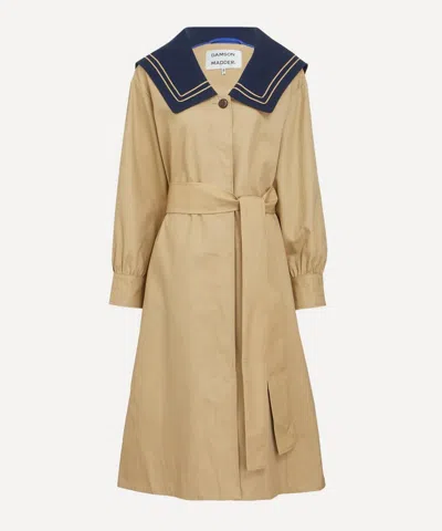 Damson Madder Women's Ella Navy Tan Trench Coat