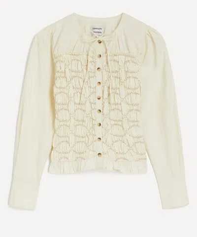 Damson Madder Women's Elliana Butter Smocked Cardigan In Neutral