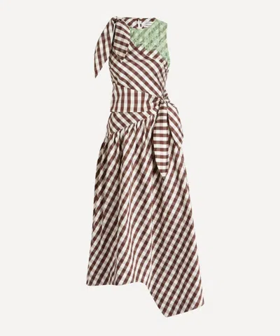 Damson Madder Women's Giselle Choc Check Midi Dress In Brown