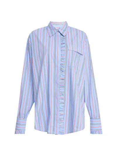 Damson Madder Women's Kylie Striped Button-front Shirt In Blue