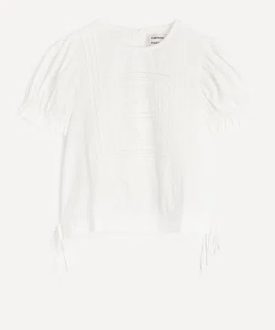 Damson Madder Women's Mabel Lace Insert Blouse In White