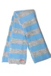 Damson Madder Women's Skinny Stripe Scarf In Grey & Blue In Blue