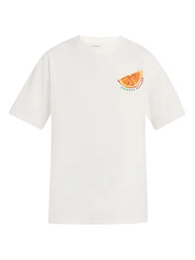 Damson Madder Women's Spritz Crewneck Boyfriend T-shirt In White