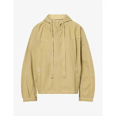 Damson Madder Womens Blake Hooded Cotton Jacket Sage In Yellow