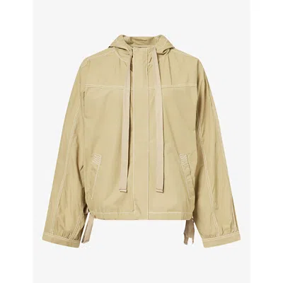Damson Madder Womens Blake Hooded Cotton Poplin Jacket Sage