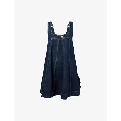 Damson Madder Womens Blue Immy Sleeveless Denim Mini Dress