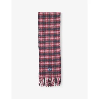 Damson Madder Womens Brushed Fluffy Wool-blend Scarf Pink