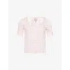 Damson Madder Womens Prim Embroidered Cotton-poplin Top Baby Pink In Pink