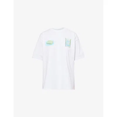 Damson Madder Womens  Savon Graphic-print Cotton T-shirt In White