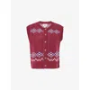 Damson Madder Womens Burg Sofie Wool Knit Vest In Burgundy