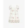 Damson Madder Lulu Rose Embroidery Mini Dress White In White