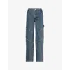 Damson Madder Womens Drew Wide-leg Denim Jeans Dusty