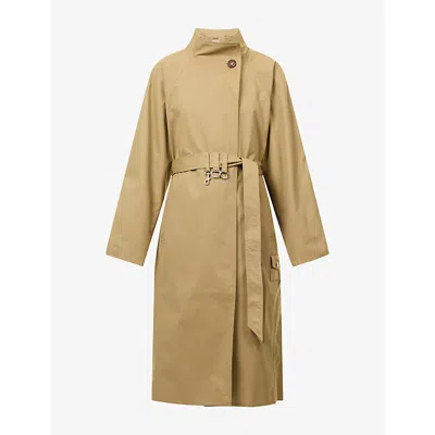 Damson Madder Womens Jasmine Longline Cotton Trench Tan In Neutral