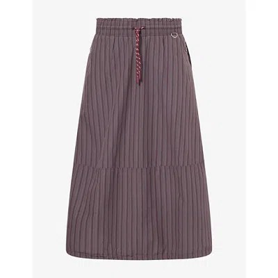 Damson Madder Womens Lainey Cotton Midi Skirt Merlot In Brown