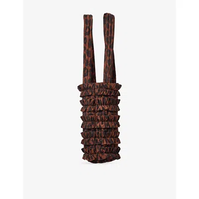 Damson Madder Womens Leopard Cotton Wine Bag