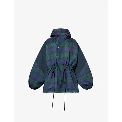 Damson Madder Womens Liu Check Raincoat Navy