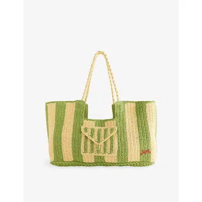 Damson Madder Womens Multi Orla Oversized Raffia Beach Bag In Purple