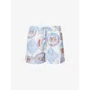 Damson Madder Womens Printed Pull-on Cotton-linen Blend Shorts Multi In Multi