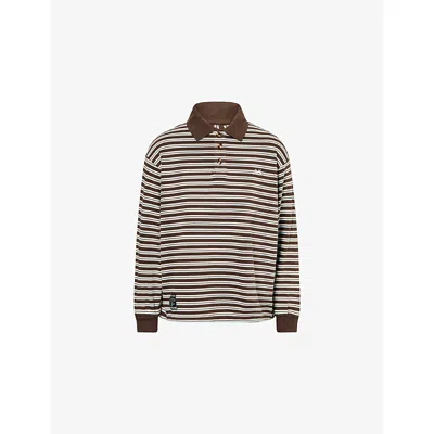 Damson Madder Womens Multi Remie Striped Cotton Rugby Sweatshirt