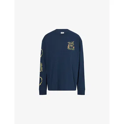 Damson Madder Womens Navy The Rambler Relaxed Cotton-jersey T-shirt In Blue