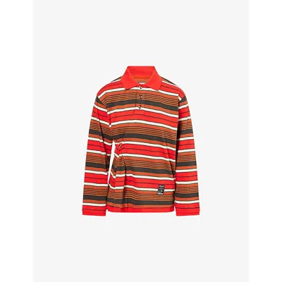 Damson Madder Womens Noah Cinch Layered Cotton-jersey Rugby Sweatshirt In Red