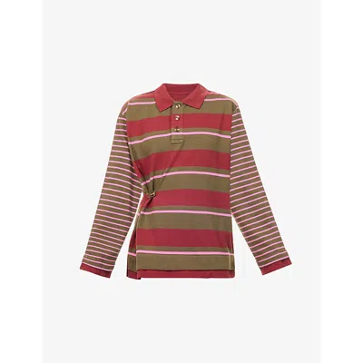 Damson Madder Womens Noah Cinched Striped Rugby Cotton Top Multi