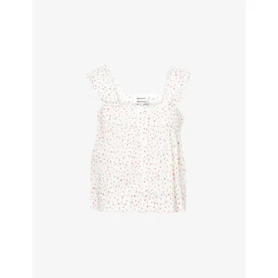 Damson Madder Womens Pink Floral Harrietta Floral Cotton Top