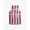 Damson Madder Womens Pink Stripe Striped Cotton Hot Water Bottle Cover In Multi