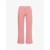 Damson Madder Kenny Gingham Kick-flare Crop Jeans In Red