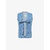 DAMSON MADDER WOMENS SNAKE DILLY BRODERIE-EMBROIDERED COTTON VEST
