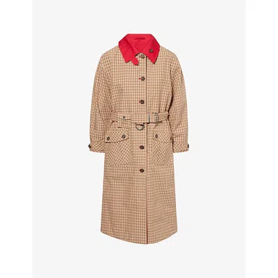 Damson Madder Womens Tan Anja Reversible Cotton Trench Coat In Brown