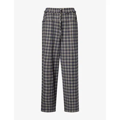 Damson Madder Womens Tomasina Check-pattern Woven Trousers Multi