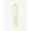DAMSON MADDER WOMENS YELLOW SIMONE CHERRY-EMBROIDERY WOVEN MIDI DRESS