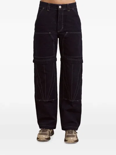 Damson Madder X Amk Laura Zip-off Jeans In Burgundy