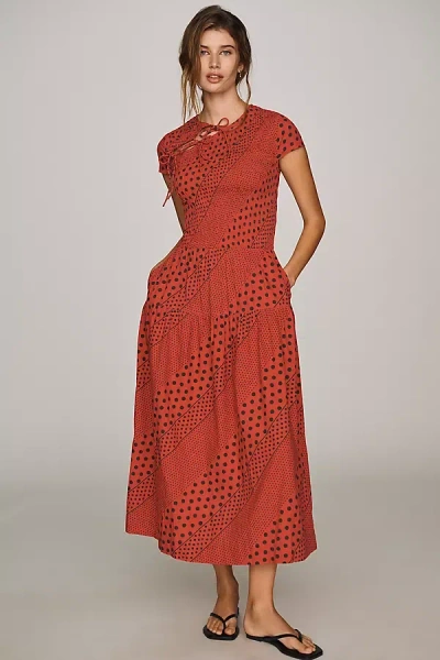 Damson Madder X Anthropologie Ebba Maxi Dress In Red