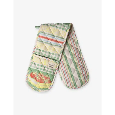 Damson Madder Yellow Green Nonna House Double Cotton Oven Glove