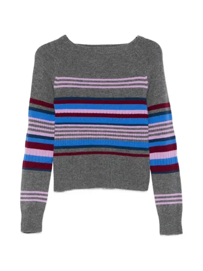 Damson Madder Yesley Wide Neck Jumper In Gray