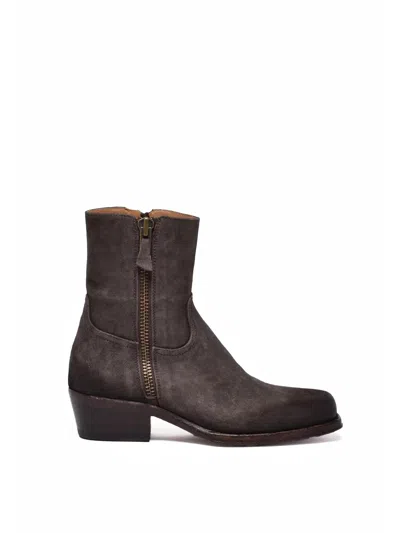 Damy Brown Suede Zip Ankle Boots