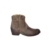 Damy Vintage-inspired Beige Suede Cowboy Ankle Boots