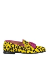 Damy Woman Loafers Yellow Size 7.5 Leather In Yellow